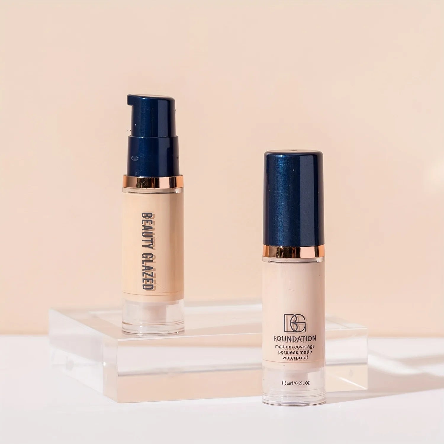 Beauty Glazed 6 Color Liquid Foundation Concealer - Full Coverage, Long-Lasting, Waterproof, Natural Effect,