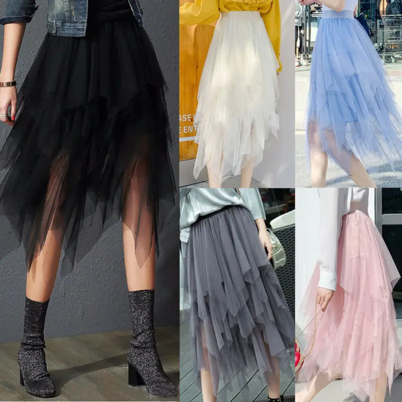 2021 Newest Hot Women's Tulle Skirt Elastic High Waist