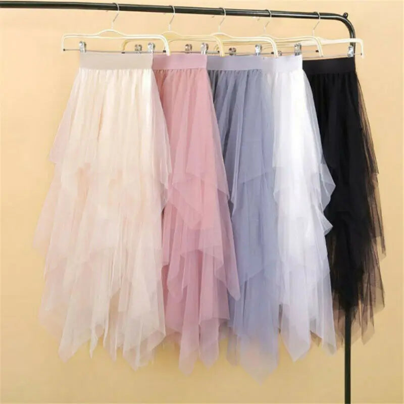 2021 Newest Hot Women's Tulle Skirt Elastic High Waist