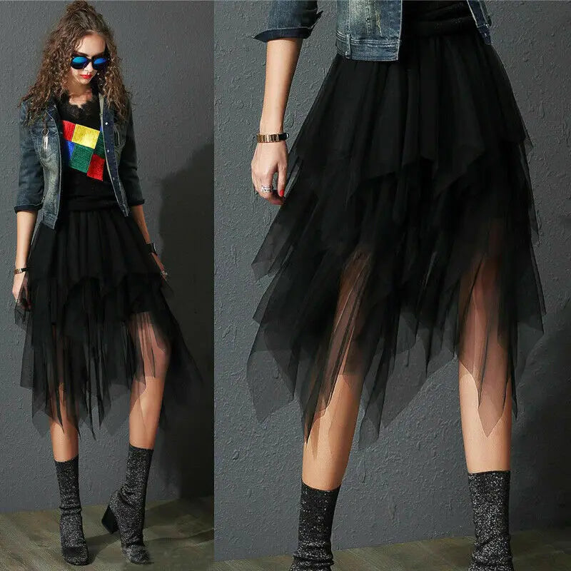 2021 Newest Hot Women's Tulle Skirt Elastic High Waist