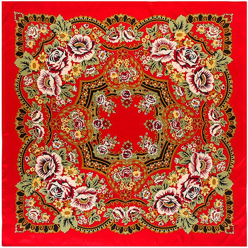 Luxury Brand Bohemia Print Winter Silk Scarf