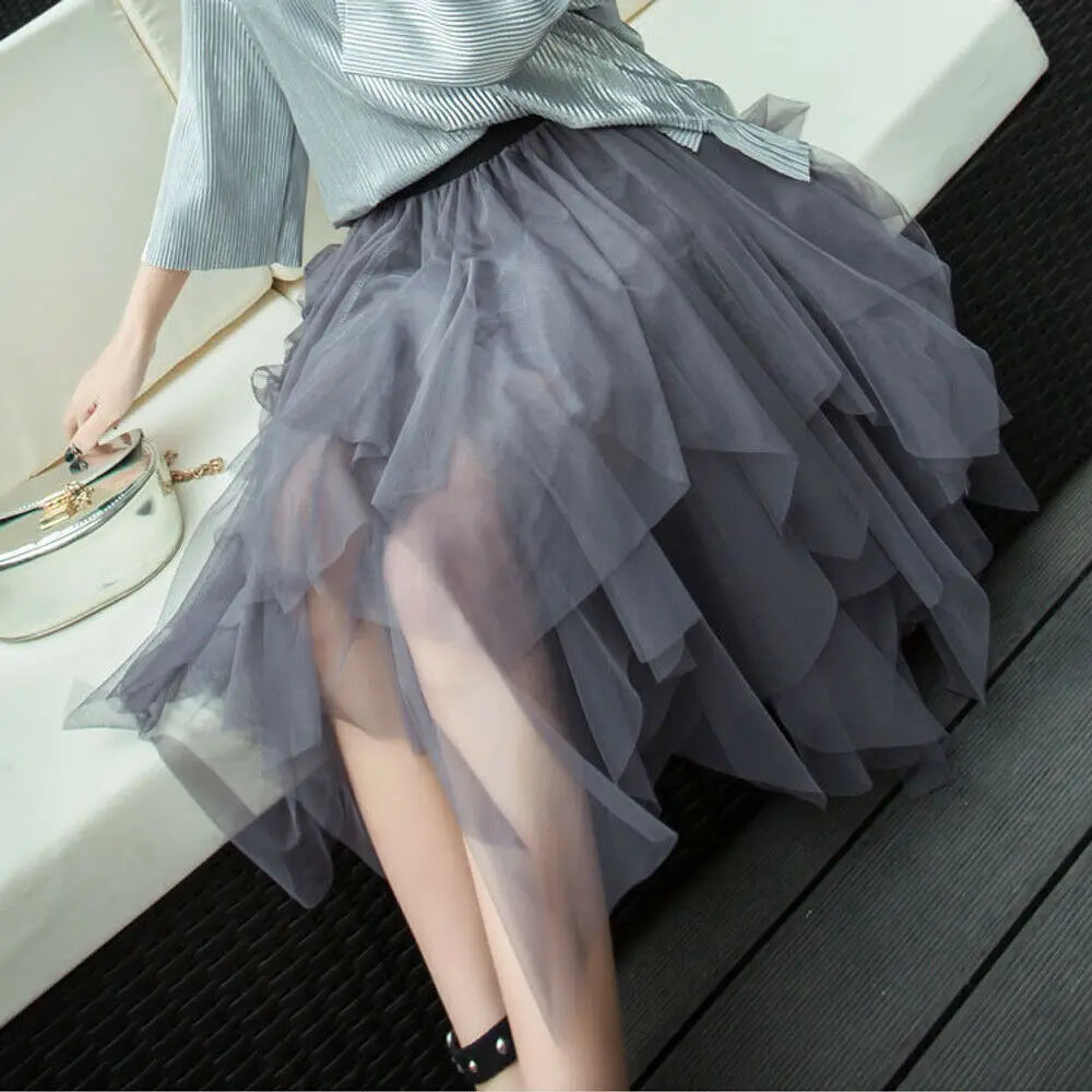 2021 Newest Hot Women's Tulle Skirt Elastic High Waist