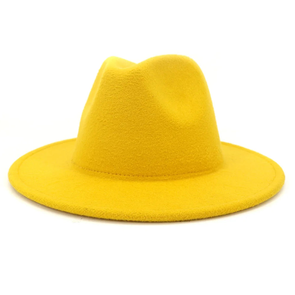 Classical Wool Felt Wide Brim Fedora Hat