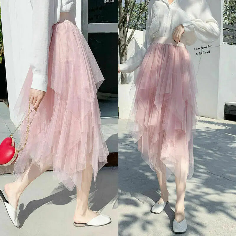 2021 Newest Hot Women's Tulle Skirt Elastic High Waist