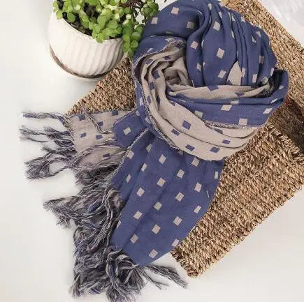 Japanese Design Warm Winter Cotton Scarf