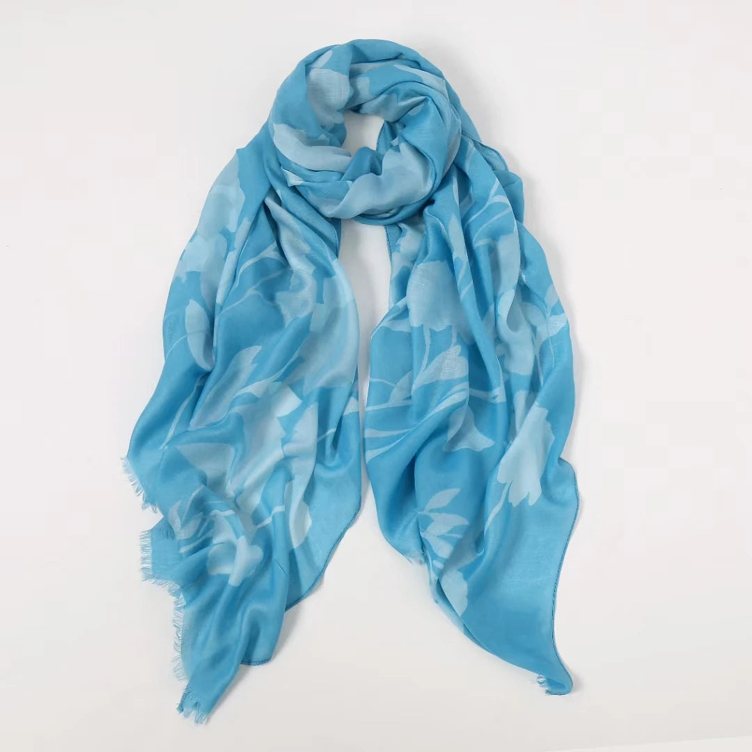 Fashion Beautiful Flower Print Fringe Scarf Shawls