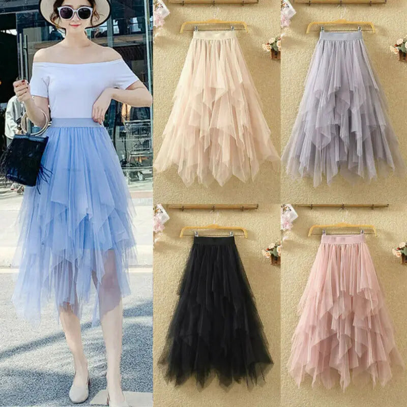 2021 Newest Hot Women's Tulle Skirt Elastic High Waist