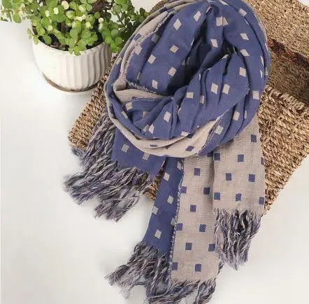 Japanese Design Warm Winter Cotton Scarf