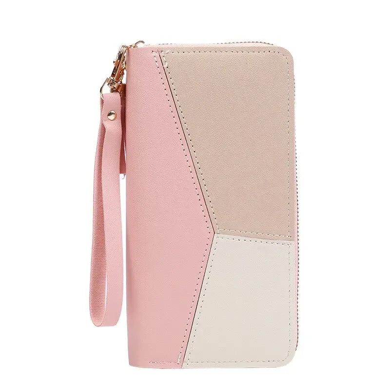 Fashion Zipper Wallet – Women’s Long PU Leather Purse with Card & Coin Holder