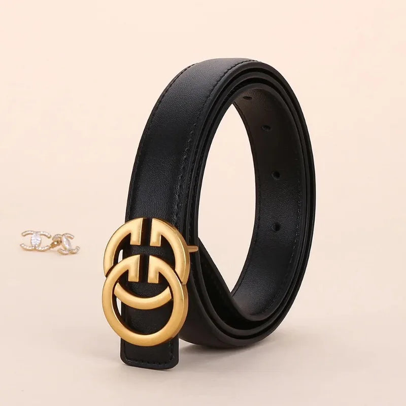 2023 Hot-Selling Women’s Fashion Belt – Light Luxury Business Alloy Letter Buckle