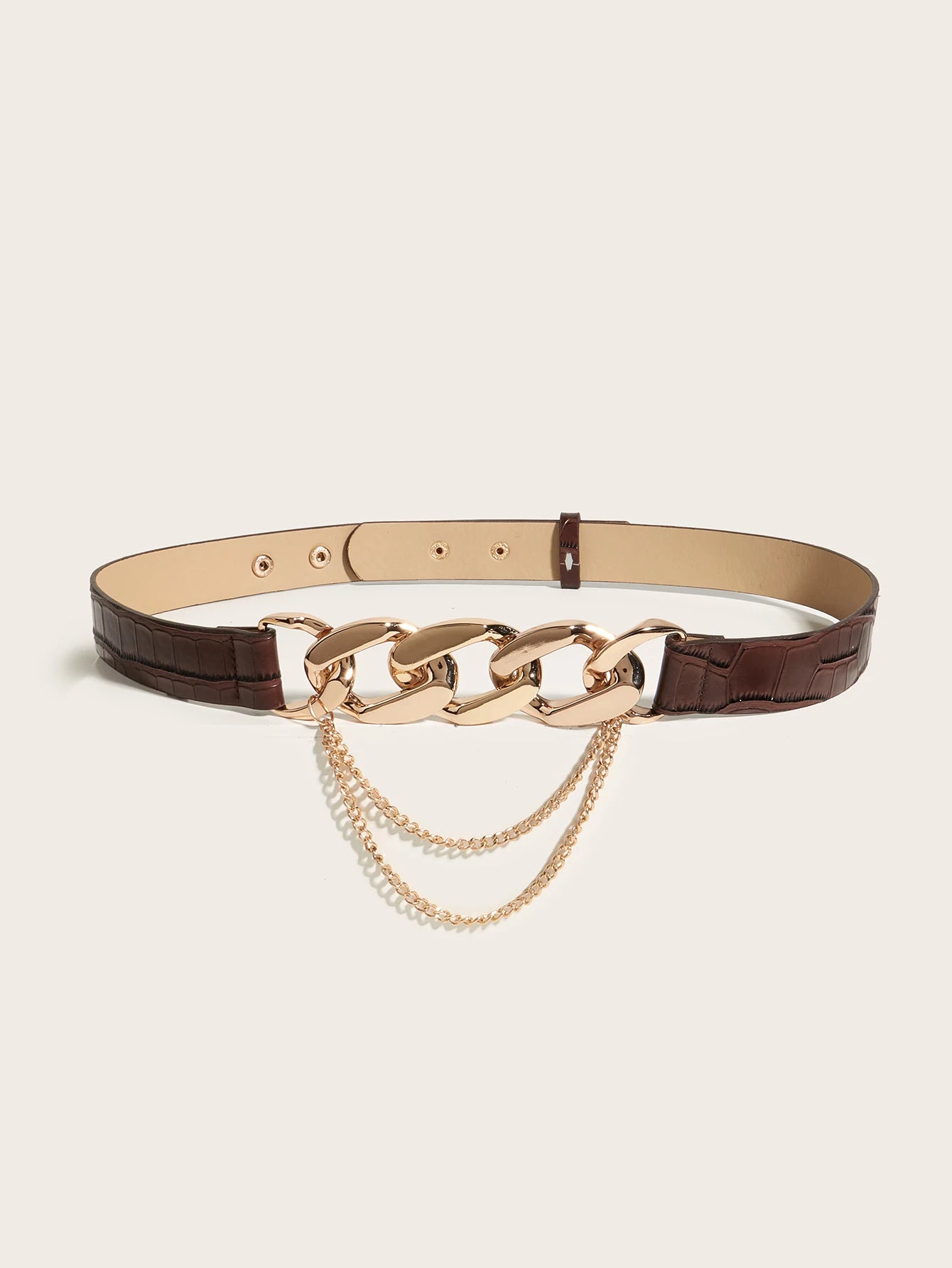 Fashionable Women's Belt with Removable Chain Buckle – Trendy and Versatile Accessory