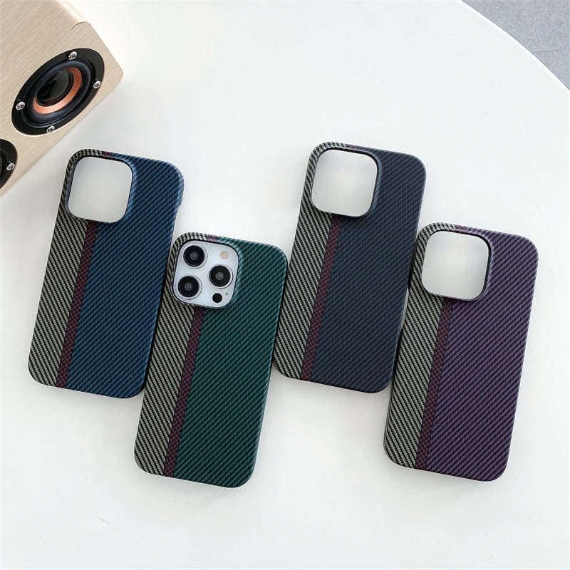 Carbon Fiber Pattern Frameless Case for iPhone Models