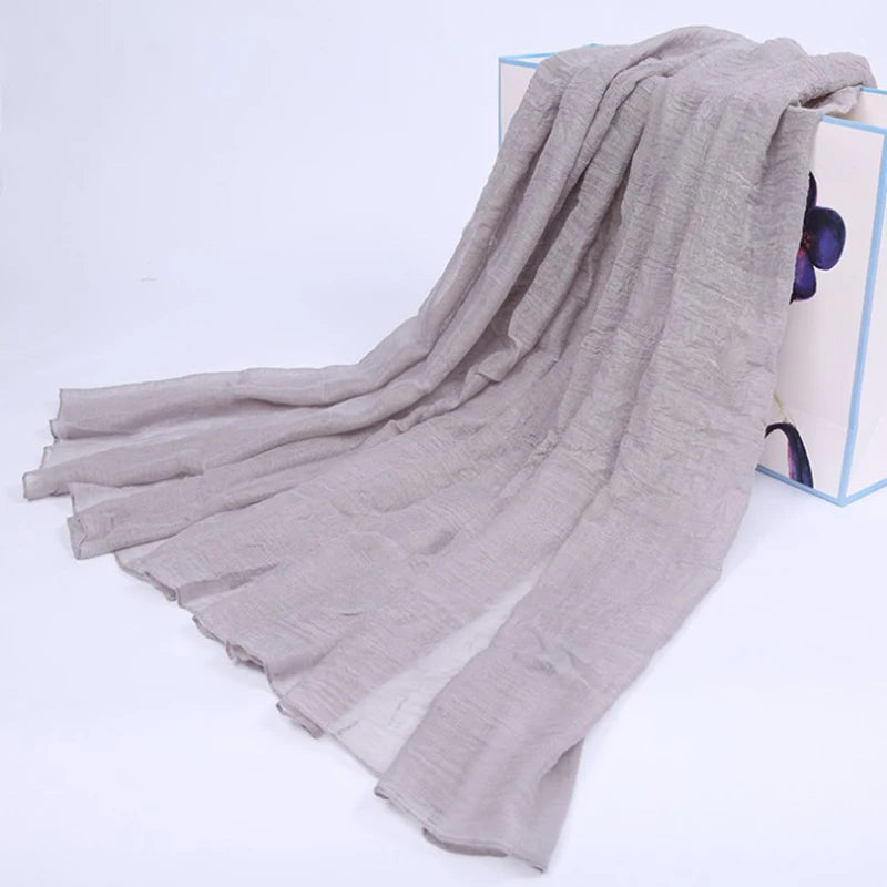 Cotton Linen Hijab Muslim Long Headscarf Scarves