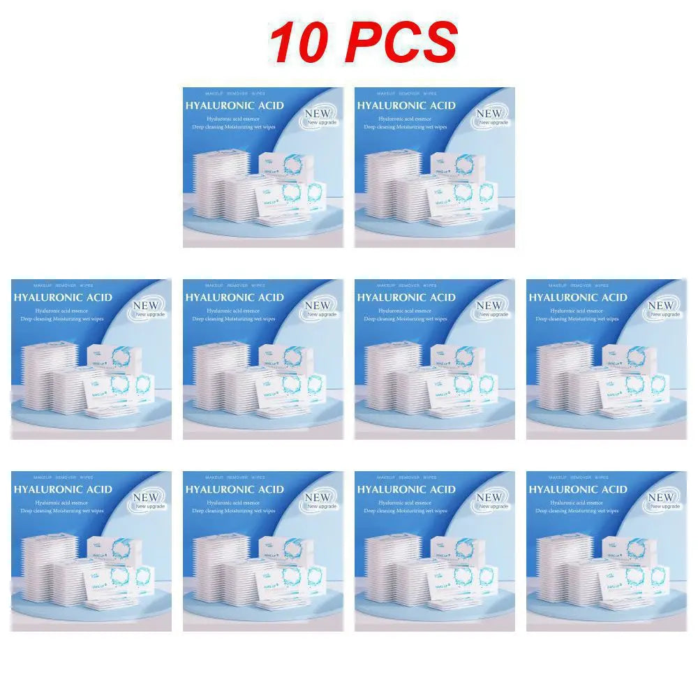 1/5/10 PCS Hyaluronic Acid Makeup Remover Wet Wipes Lazy Cleanser Remove Makeup Eye & Lip Makeup Disposable Wet Tissue Use