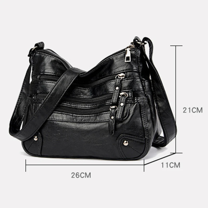 Multi-Pocket Crossbody Shoulder Bags – High-Quality Soft Leather Luxury Purses for Women – High-Capacity Mommy Bag 2023