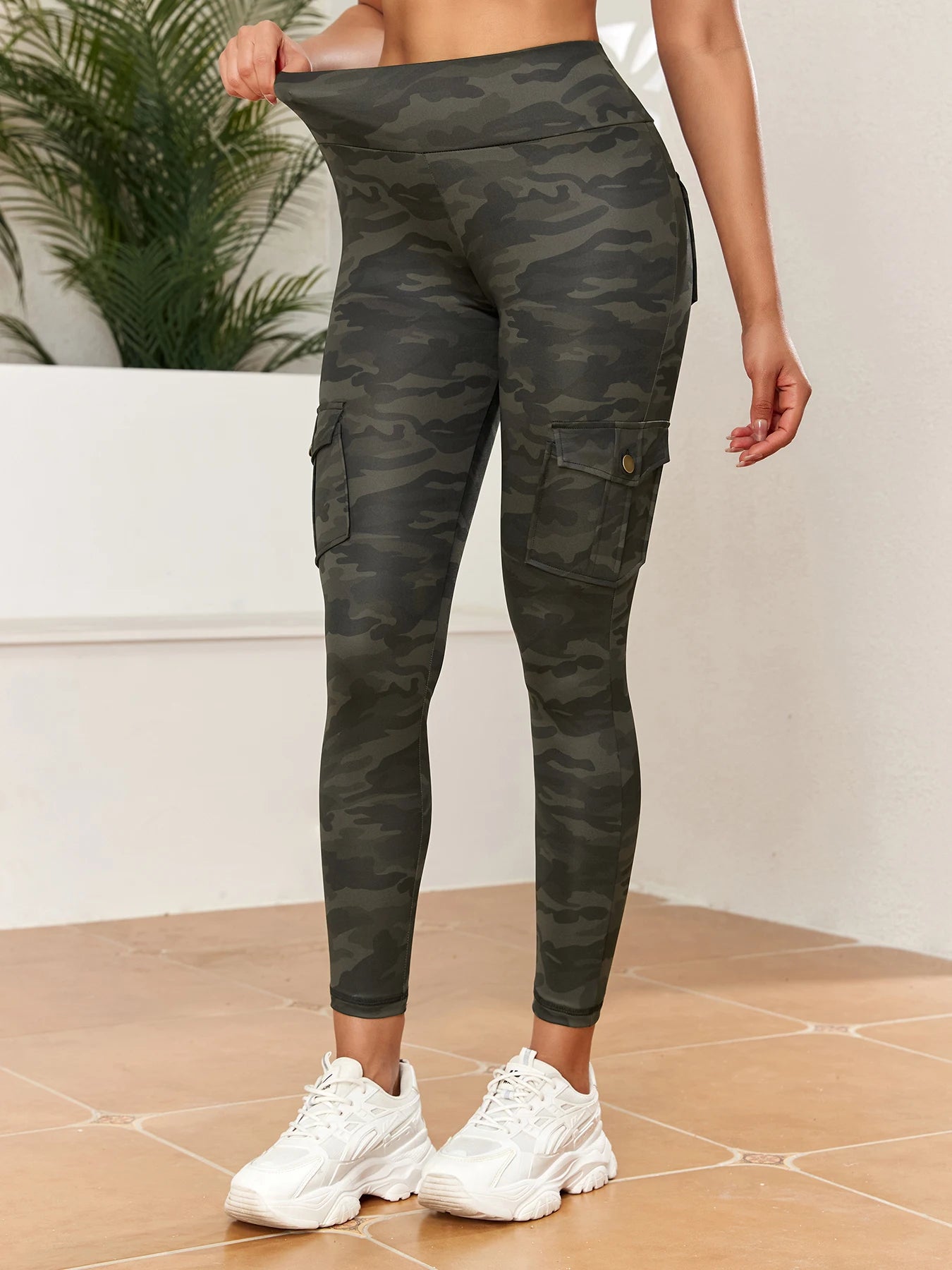 Pockets Camouflage Gym Leggings Women High Waist Fitness Sport  Leggings