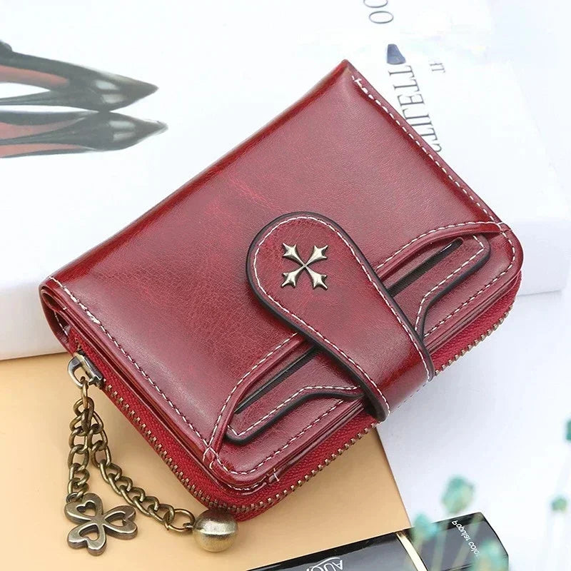 PU Leather Money Bag Female Short Hasp Purse