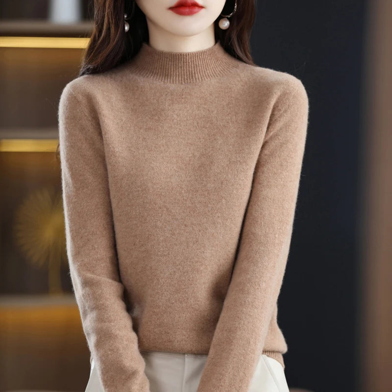 100% Pure Wool Half-neck Pullover In Autumn And Winter New Cashmere Sweater