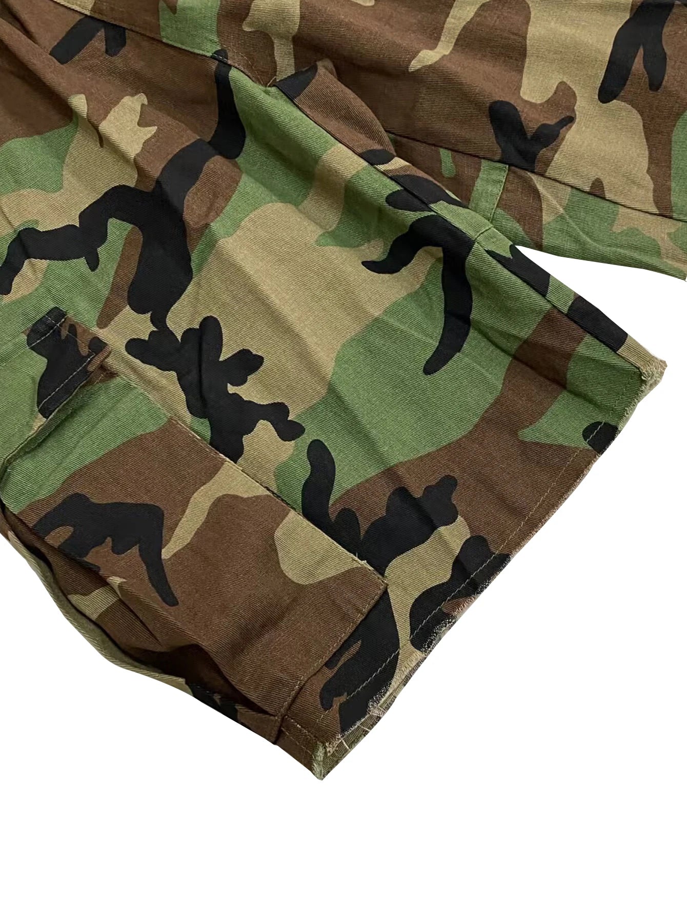 1338 New Product Rubber Waist Printed Camo Multi Pocket Casual Women's Shorts