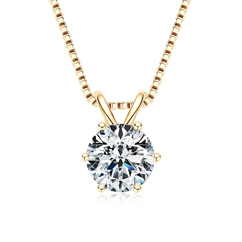 Lnngy Moissanite Pendant Necklace – 0.5ct-5ct Solitaire Drop in 925 Silver