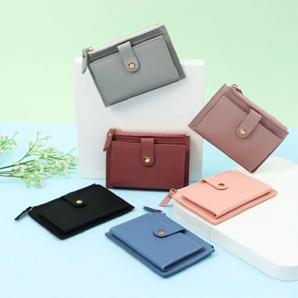 Solid Color PU Leather Mini Coin Purse