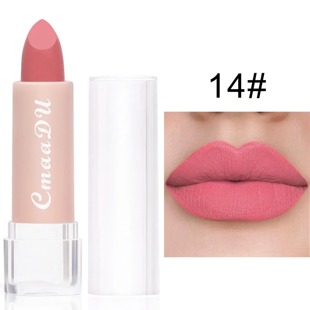 1PC Matte Nude Lipstick Waterproof Long Lasting