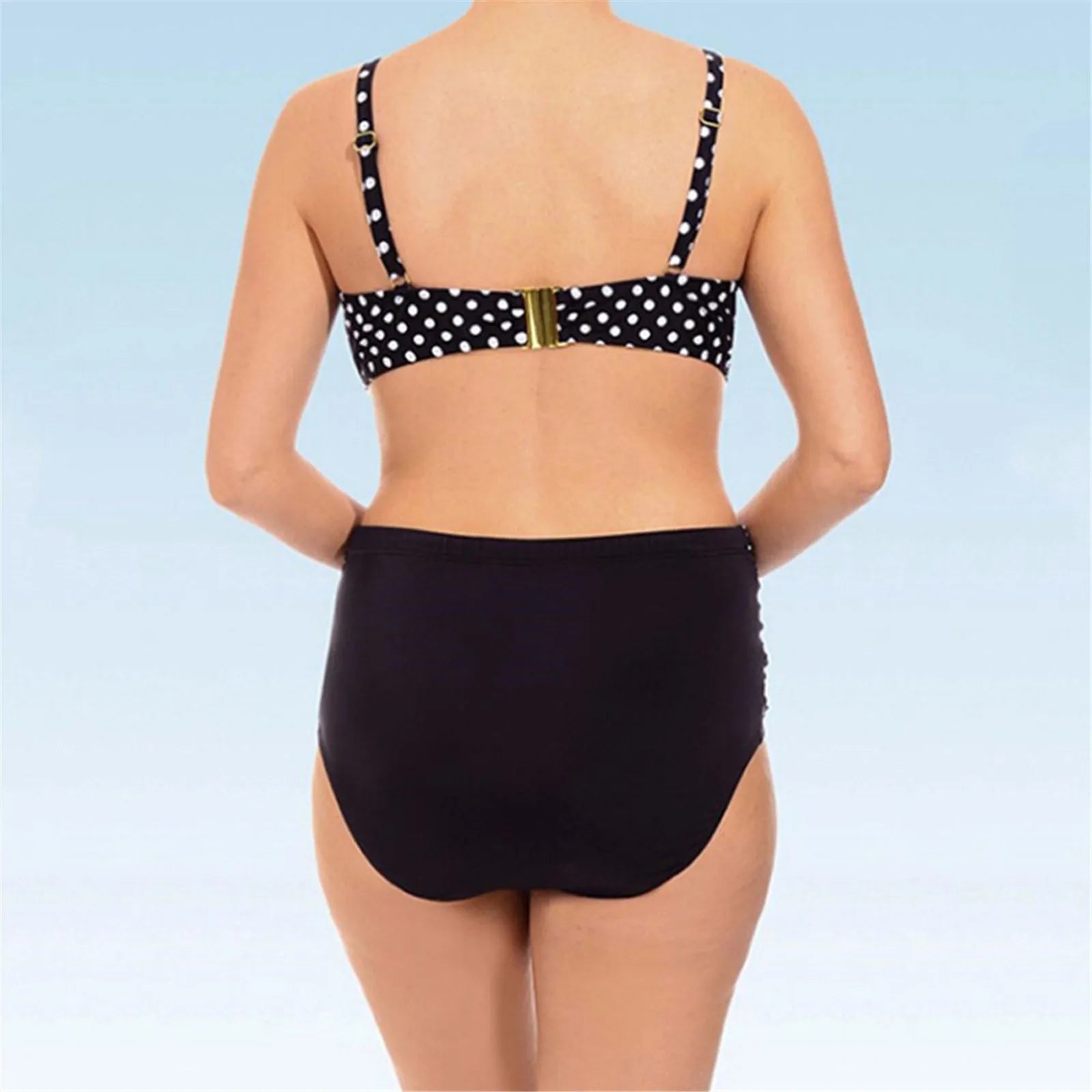 Women Two Piece Bikini Swimsuit Y2k Polka Dot Print Suspender Swimwear Large Size Bathing Suit Hawaiian Seaside Beach Swimsuit
