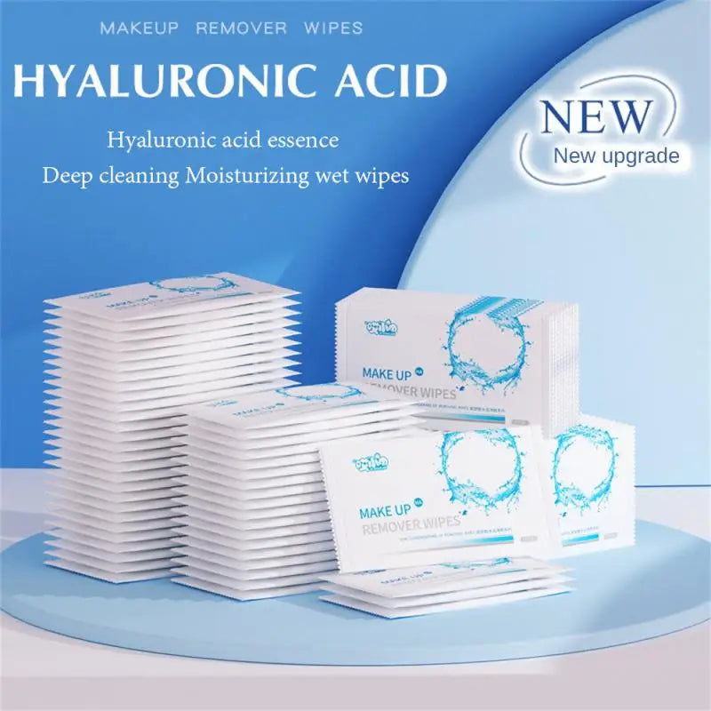 1/5/10 PCS Hyaluronic Acid Makeup Remover Wet Wipes Lazy Cleanser Remove Makeup Eye & Lip Makeup Disposable Wet Tissue Use