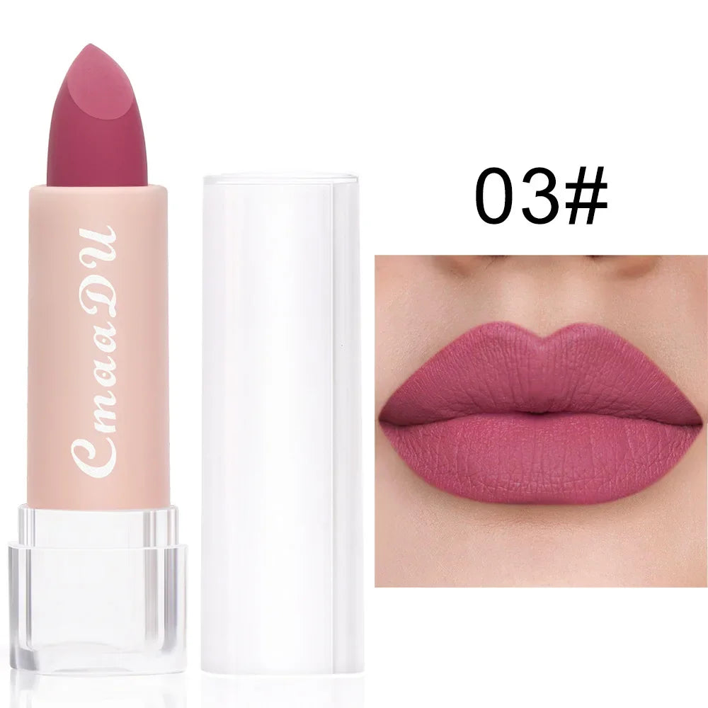 1PC Matte Nude Lipstick Waterproof Long Lasting