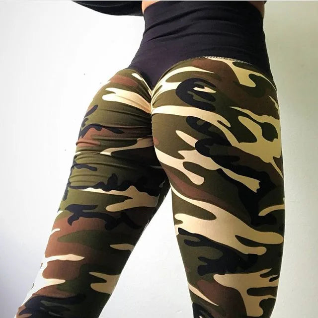 High Waist Camo Leggings Women Fitness Slim Leggings High Elastic Hip Liftting Gym Outdoor Trainning Fashion Knit Yoga Tights