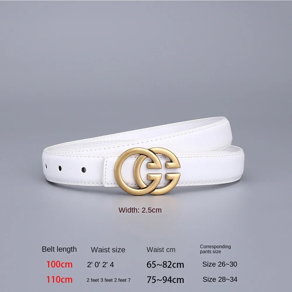 2023 Hot-Selling Women’s Fashion Belt – Light Luxury Business Alloy Letter Buckle