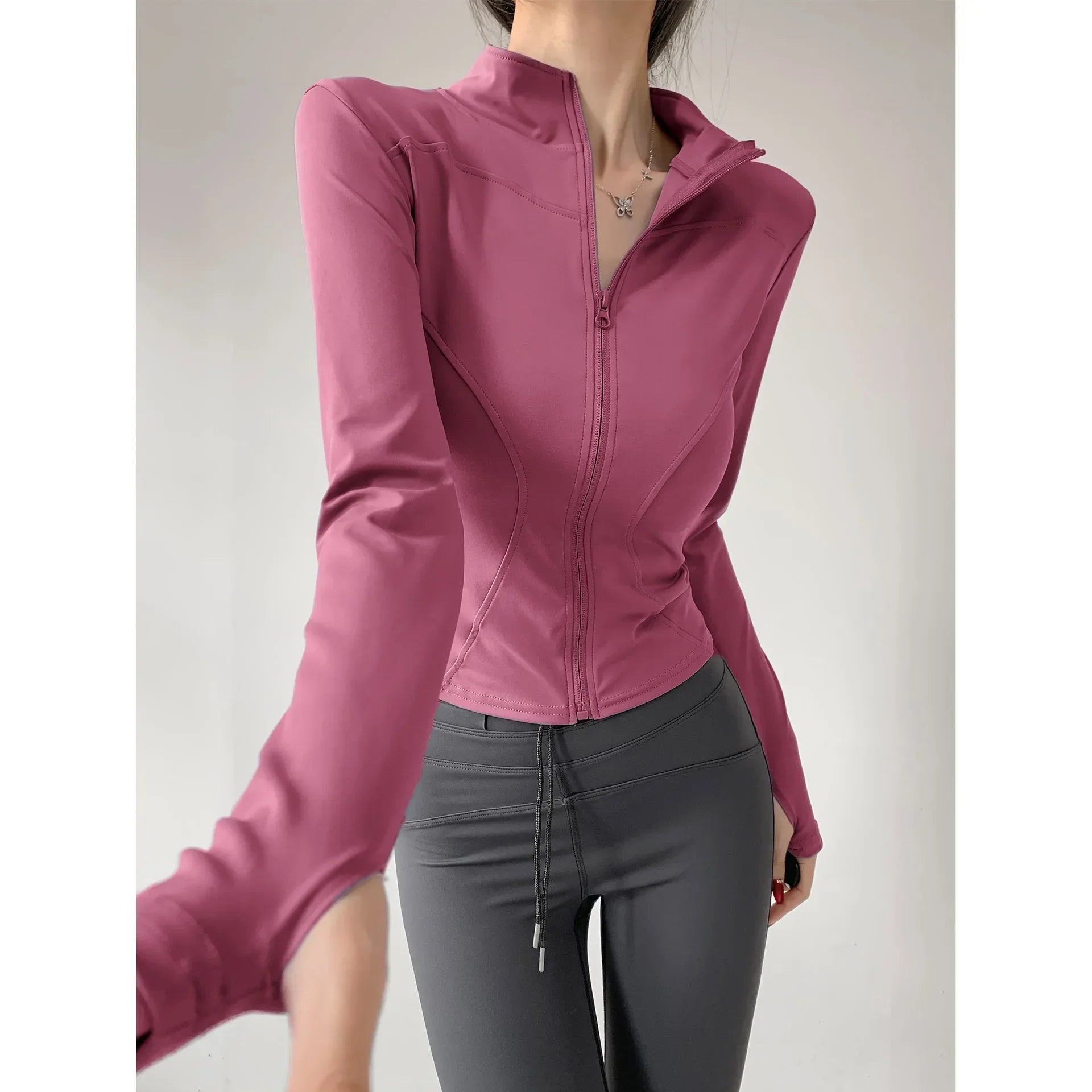 2024 Sun Quick Drying Sports Coat Women's Tight Top Yoga Jacket Long Sleeve Zipper