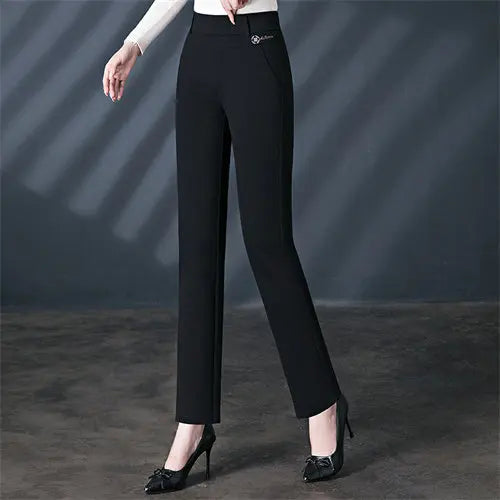 Black Stretch Suit Pants Women's Fashion Slim Trousers Green Purple Brown Pantalones 27-34