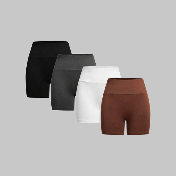 Mia Muse Women's Shorts All Season Casual Basics Solid Color Natural Waist Short Slim Daily Shorts
