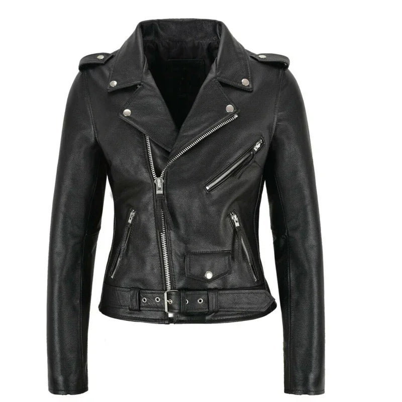 Women Punk Leather Blazer Zipper Motorycle Jacket Outwear overcoat jacket women  jacket women