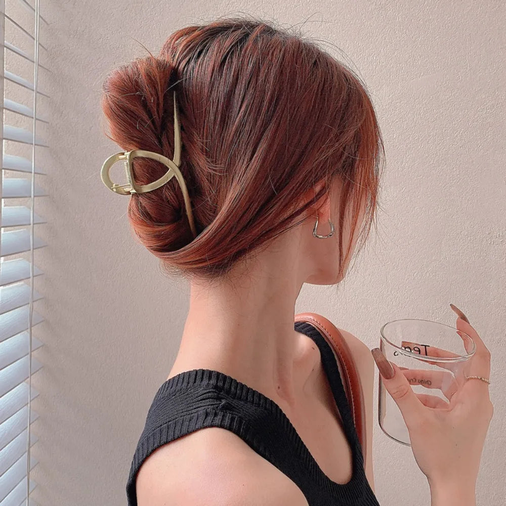 Gold Color Hollow Geometric Hair Clips