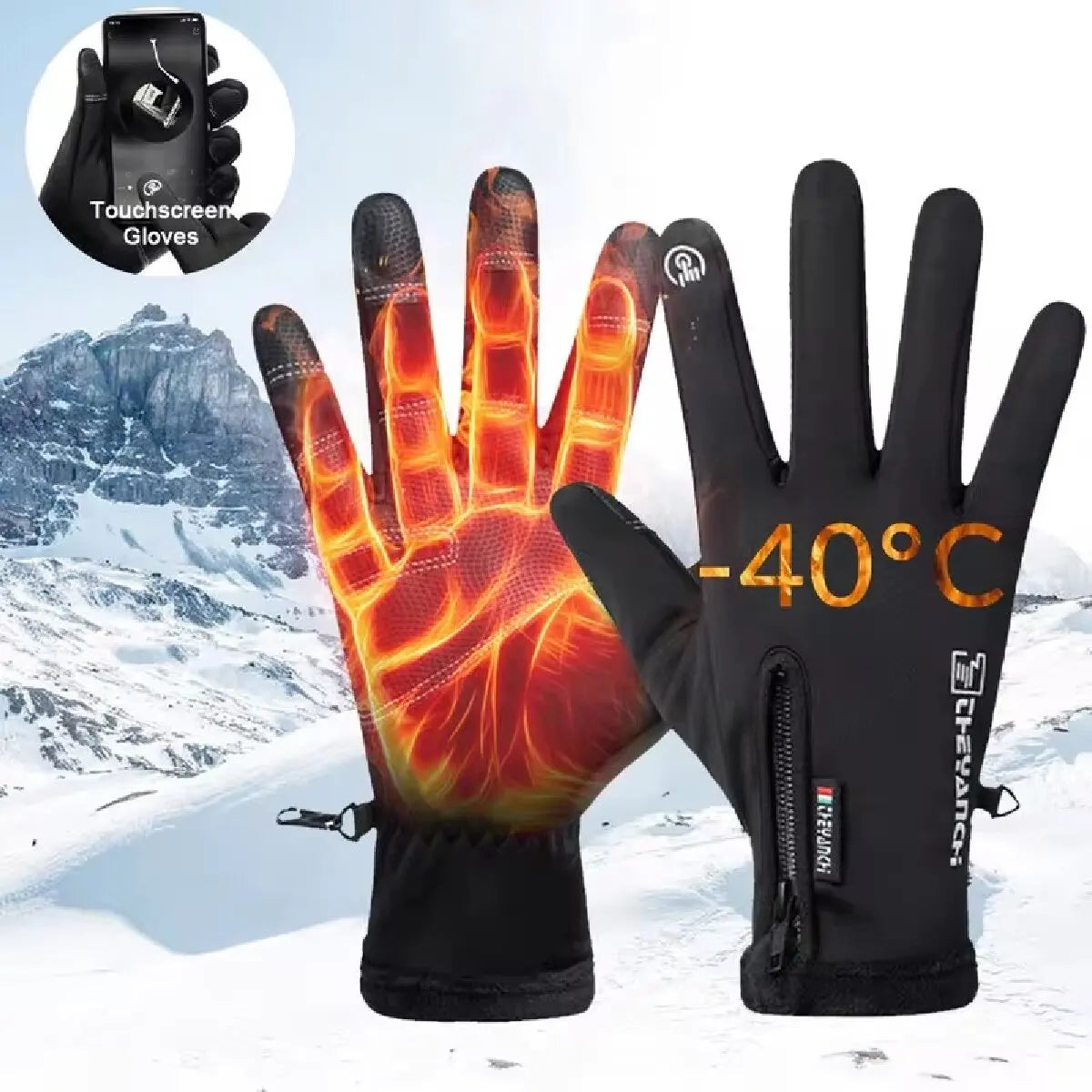 Waterproof Thermal Winter Gloves – Touchscreen Windproof Gloves for Running, Hiking, and Skiing