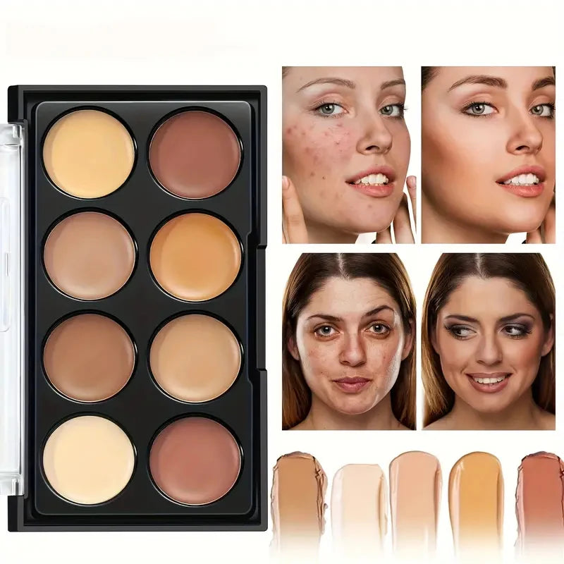 3 in 1 palette, contour concealer, long lasting, covers skin imperfections, creates a perfect and natural 3D makeup look