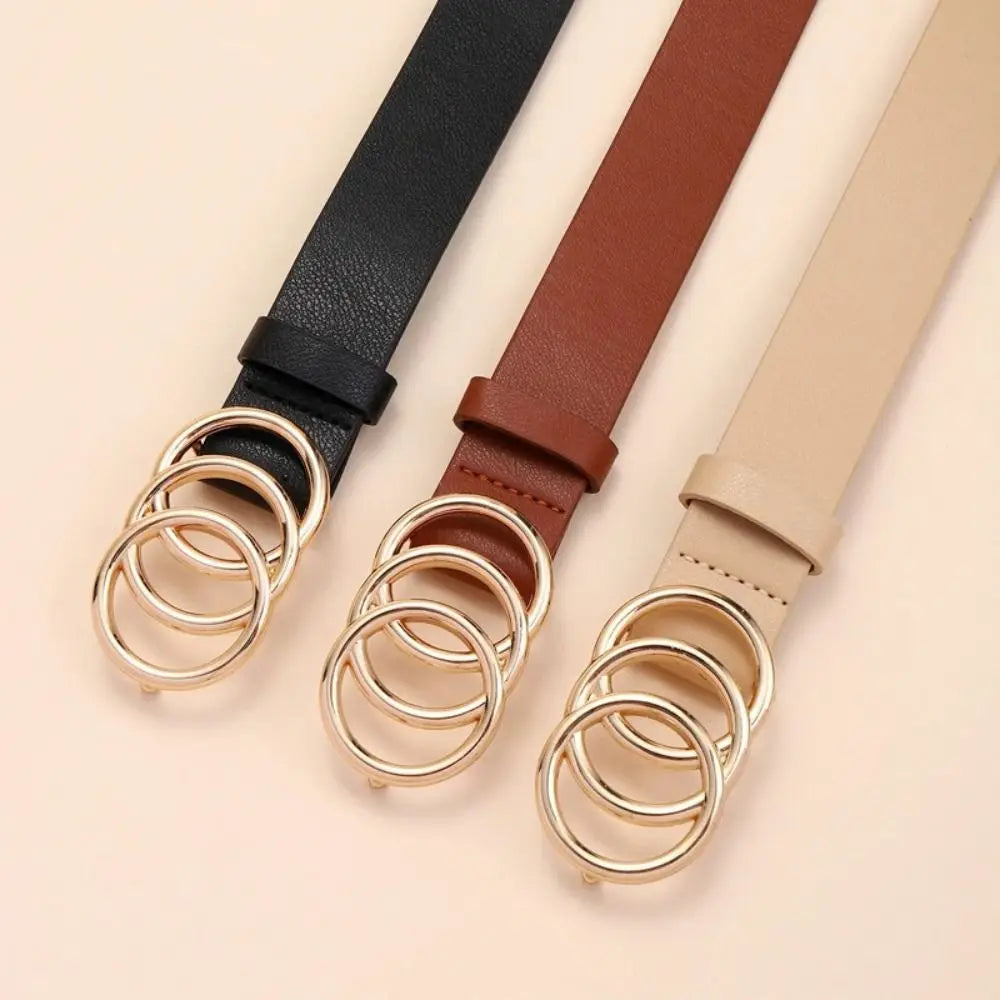 Waist Decoration Fashion Versatile Leather Stylish Belt Casual Luxury Design Slide Buckle Belt Simple Waistband For Women Girl