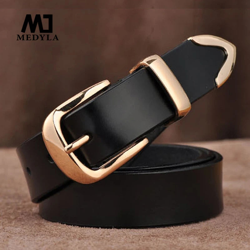 MEDYLA Women’s Genuine Leather Belt – Casual, All-Match Strap for Jeans (L27)