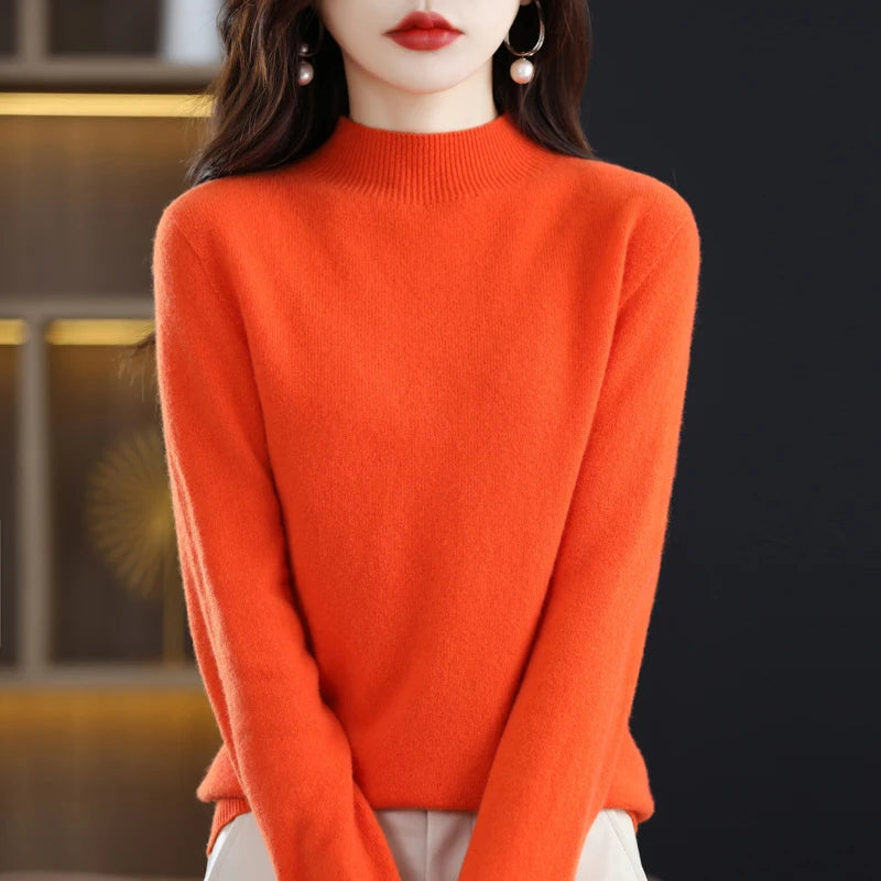 100% Pure Wool Half-neck Pullover In Autumn And Winter New Cashmere Sweater