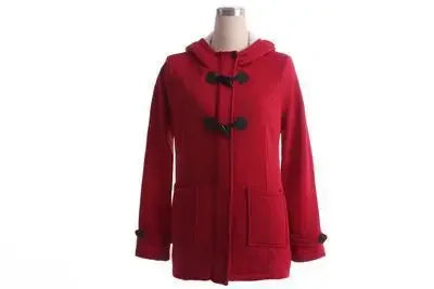 2021 Best Selling Hooded Classic Cow Horn Button Jacket Cotton Coat Autumn/Winter