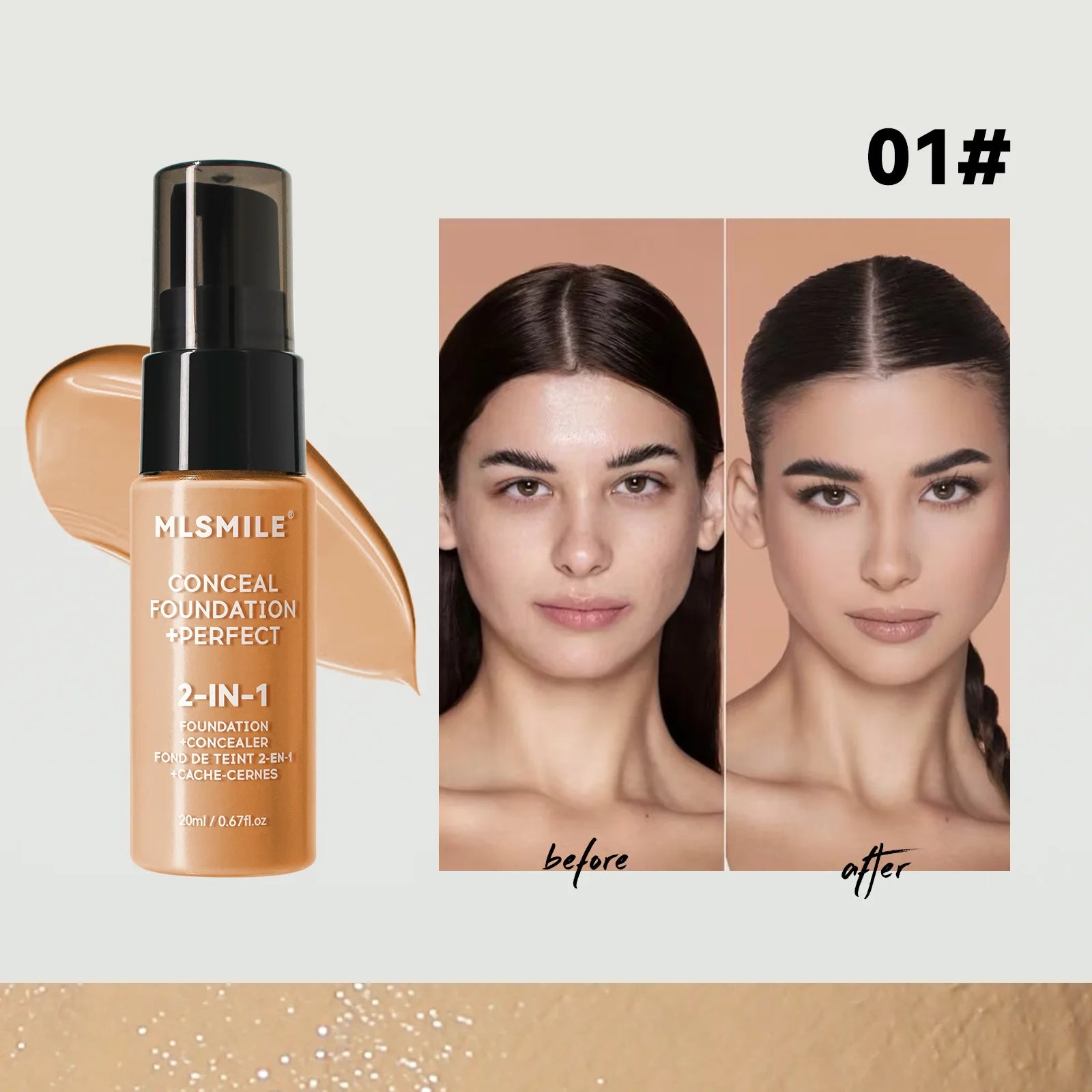 Concealer Matte Foundation BB Cream Oil Control Pre-Makeup Primer Natural Waterproof and Long-lasting Makeup Foundation Makeup