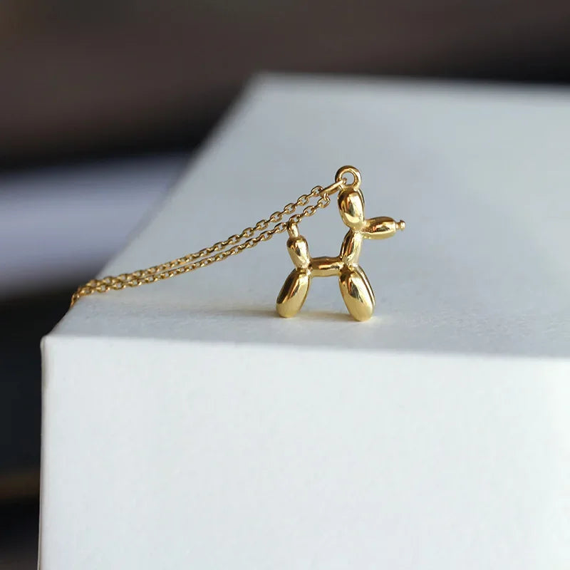 Silver Color Cute Animal Balloon Dog Necklaces