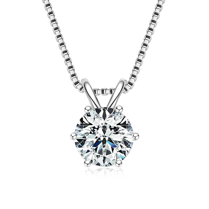 Lnngy Moissanite Pendant Necklace – 0.5ct-5ct Solitaire Drop in 925 Silver