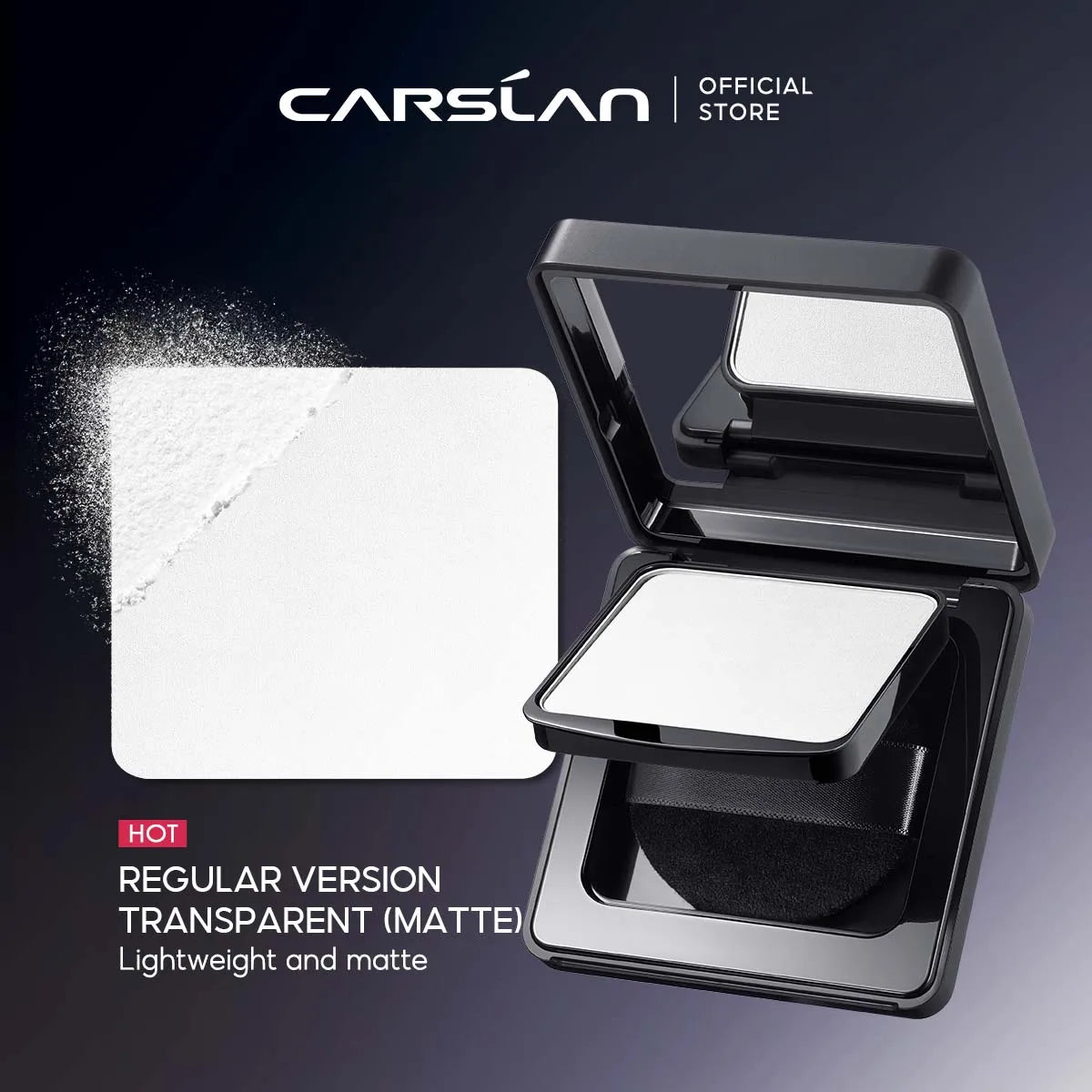 CARSLAN Stay Matte Face Pressed Powder Compact 24H Long Lasting Oil Control Translucent Loose Setting Powder For Face Makeup