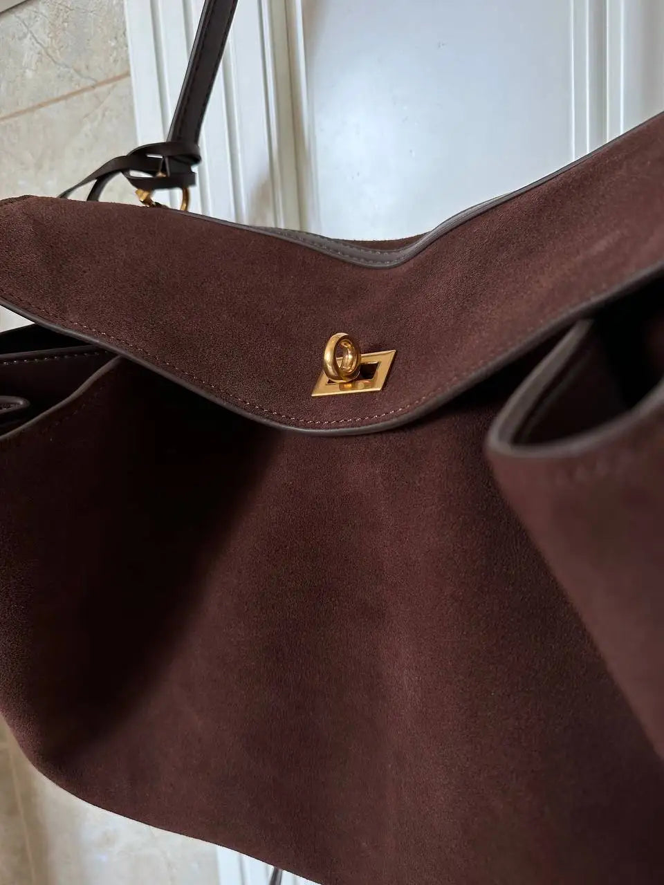 Luxury Brand Rodeo Women's Bags – Genuine Leather Brown Suede Totes with Gold Buckleen Shoulder Bags Fashion Women Handbags