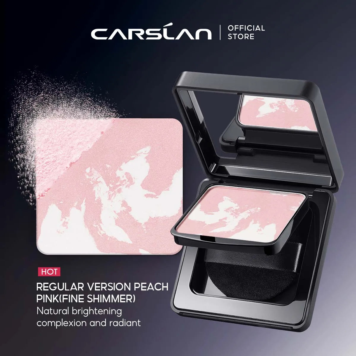 CARSLAN Stay Matte Face Pressed Powder Compact 24H Long Lasting Oil Control Translucent Loose Setting Powder For Face Makeup