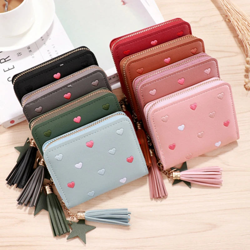 Mini Tassel Cute Girl Short Zipper Coin Purse Wallet