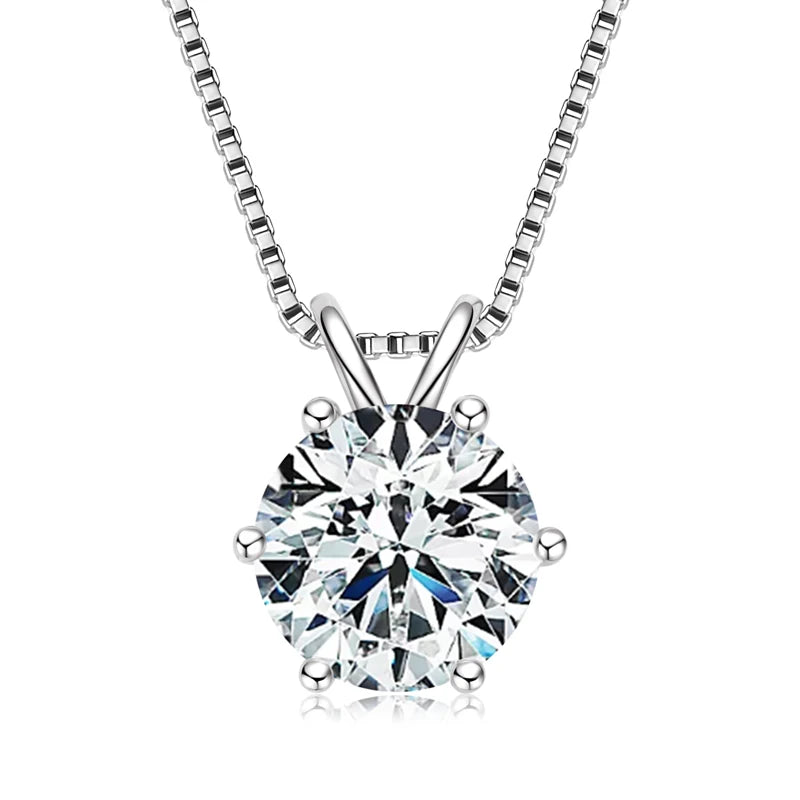 Lnngy Moissanite Pendant Necklace – 0.5ct-5ct Solitaire Drop in 925 Silver